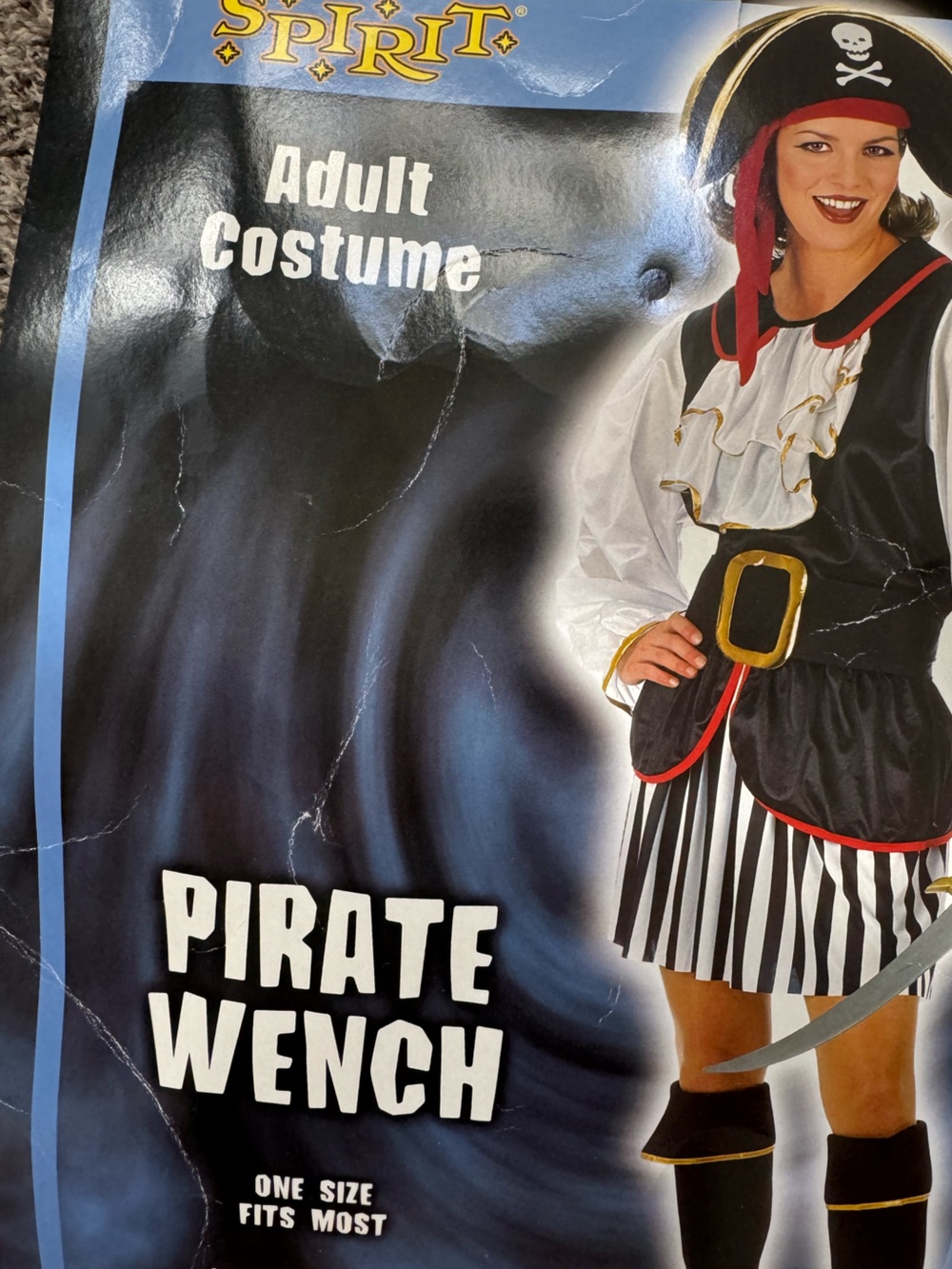 Spirit Halloween Women's Black White and Red Pirate Wench Costume OS